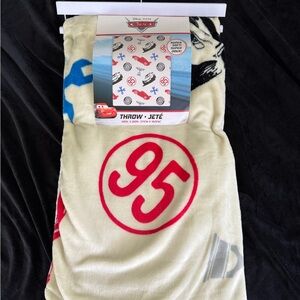 Disney Pixar Cars Lightning McQueen 95 Plush Throw - Cream & Red